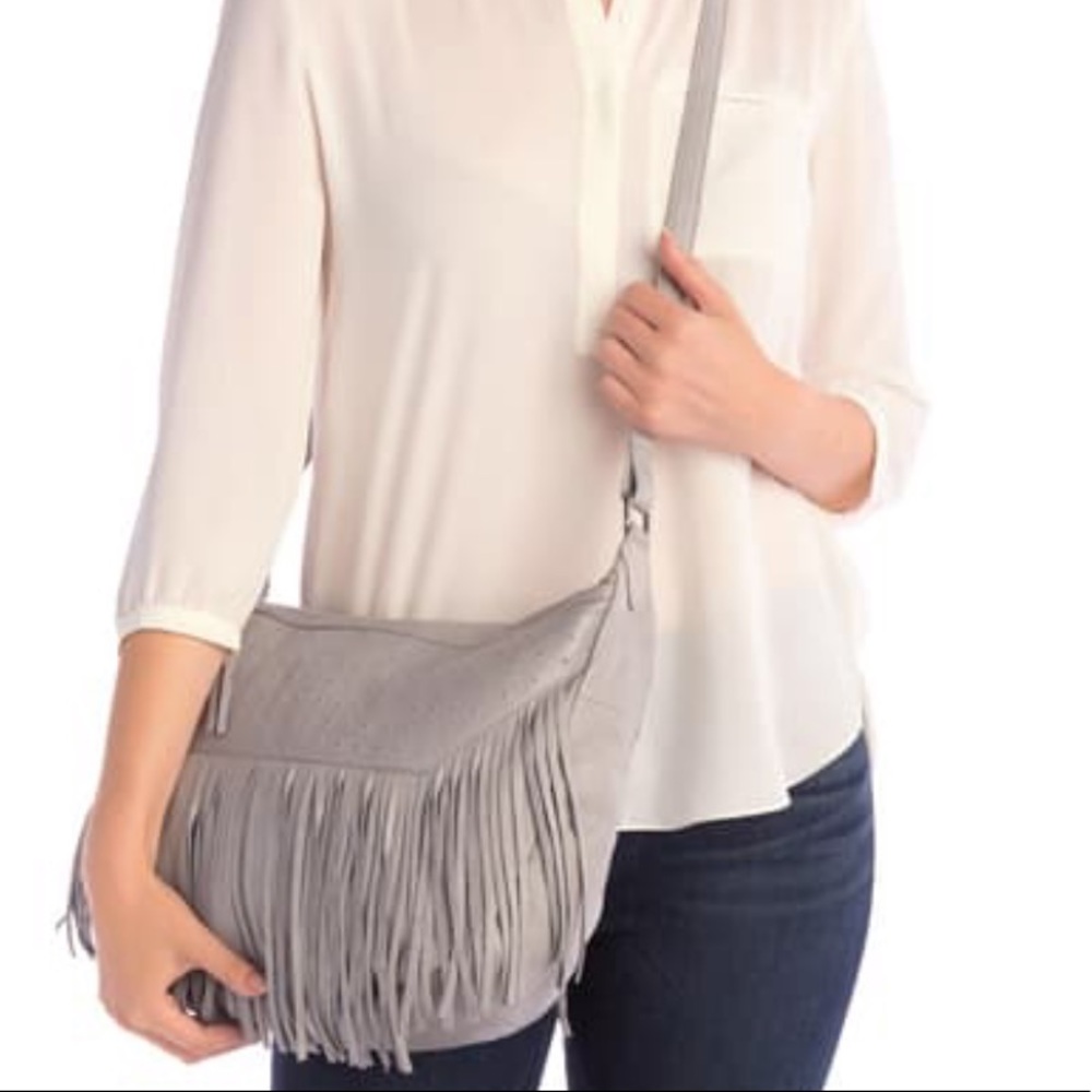 Day & Mood
Leather Studded Fringe Hobo Bag - Picture 2 of 14
